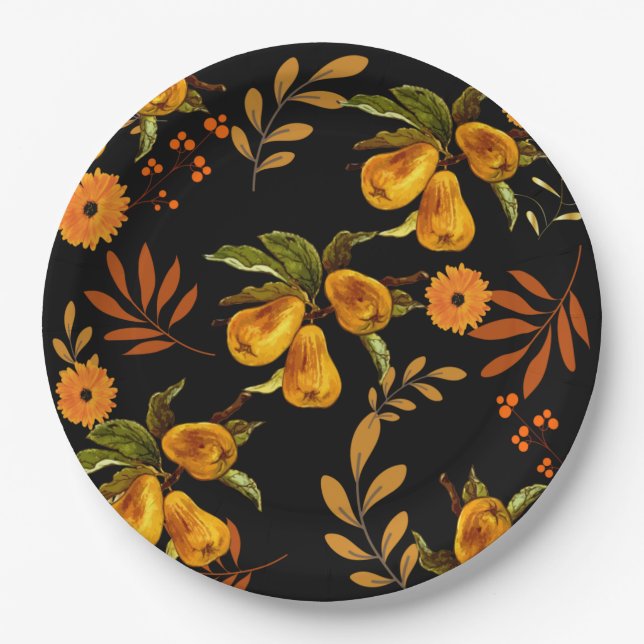 Elegant Fruit and Berry Fall/Thanksgiving plate (Front)