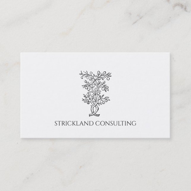 Elegant Fruit Bearing Tree Branch Financial Business Card (Front)