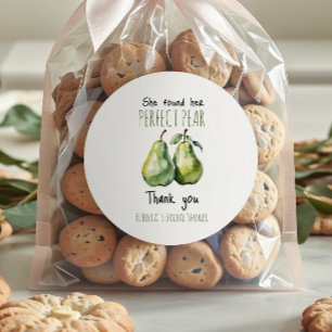 Elegant Fruit Brunch Perfect Pear Bridal Shower Classic Round Sticker