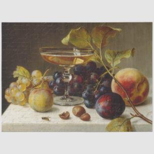 Elegant Fruit Wine Still Life Ephemera Decoupage Tissue Paper