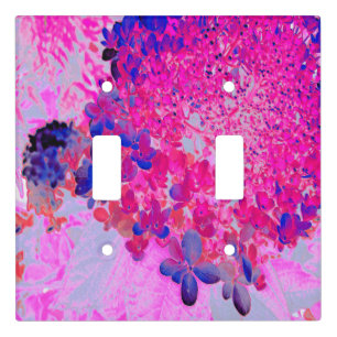 Elegant Fuchsia and Dark Blue Limelight Hydrangea Light Switch Cover