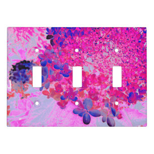 Elegant Fuchsia and Dark Blue Limelight Hydrangea Light Switch Cover