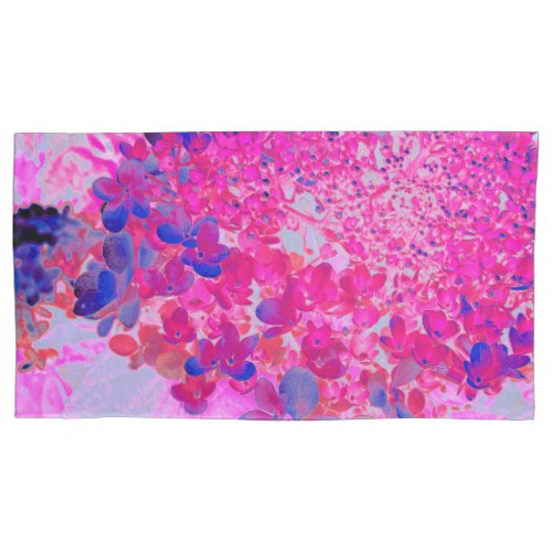 Elegant Fuchsia and Dark Blue Limelight Hydrangea Pillow Case