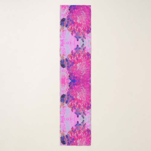 Elegant Fuchsia and Dark Blue Limelight Hydrangea Scarf