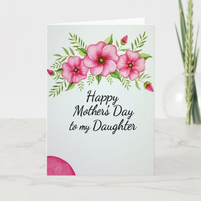 Elegant Fuchsia Mothers Day Card (Front)