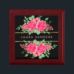 Elegant Fuchsia Pink Rose Flower Bouquet Gift Box<br><div class="desc">Personalized beautiful bright fuchsia pink rose flower bouquet gift box. This is perfect to give to your friends and families for any occasions or for
yourself.</div>