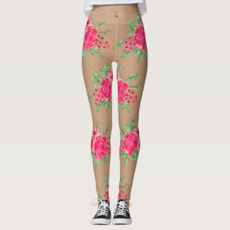 Elegant Fuchsia Pink Rose Flower Skin Leggings
