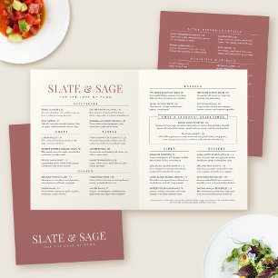 Elegant Full-Course Meal Upscale Restaurant Red Menu