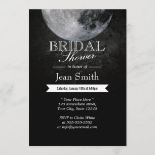 Elegant Full Moon Night Bridal Shower Invitations