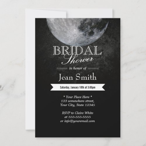Elegant Full Moon Night Bridal Shower Invitations