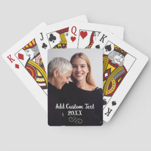 Elegant Full Photo Vertical Custom Text Poker Cards