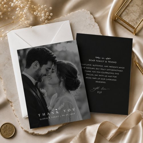 Elegant Full Photo Wedding Thank You Card