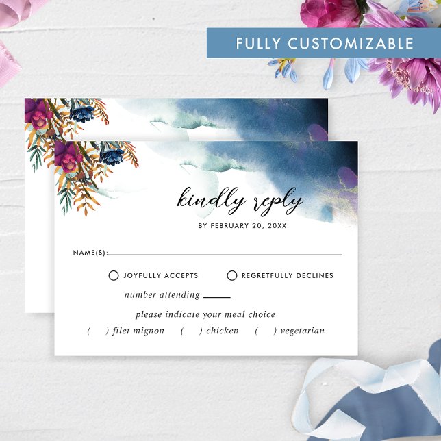 Elegant Fully Customizable Celestial Wedding RSVP Card (Creator Uploaded)