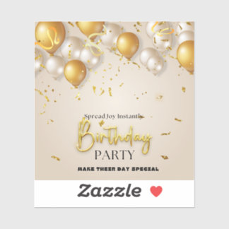 Elegant & Fun Birthday Invitation Cards – Shop Now Sticker