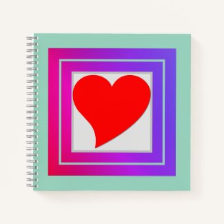Elegant Fun Girly Red Heart, Purple Pink and Teal