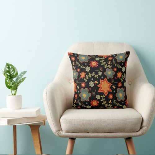 Elegant Fun Modern Floral Pattern Bedroom Throw Pillow