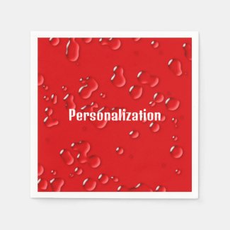 Elegant Fun Personalized Red White Rain Drops