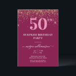 Elegant Fun Pink Gold Glitter 50th Birthday Party Invitation<br><div class="desc">Elegant Fun Pink Gold Glitter 50th Birthday Party
This elegant design features a pink background,  gold glitter,  and custom script lettering. What a beautiful way to invite your guests to this special occasion.</div>