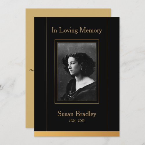 Elegant Funeral Announcement with Photo Invitation