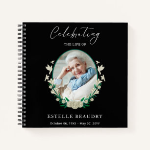 Elegant Funeral Celebration of life Guest Book
