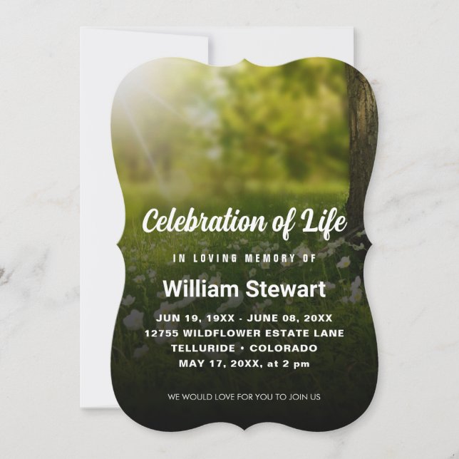 Elegant Funeral | Celebration of Life Modern Invitation (Front)