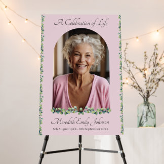 Elegant Funeral Celebration of Life Photo Foam Board