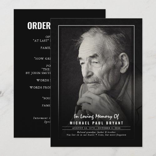 Elegant Funeral Ceremony Programs With Photo