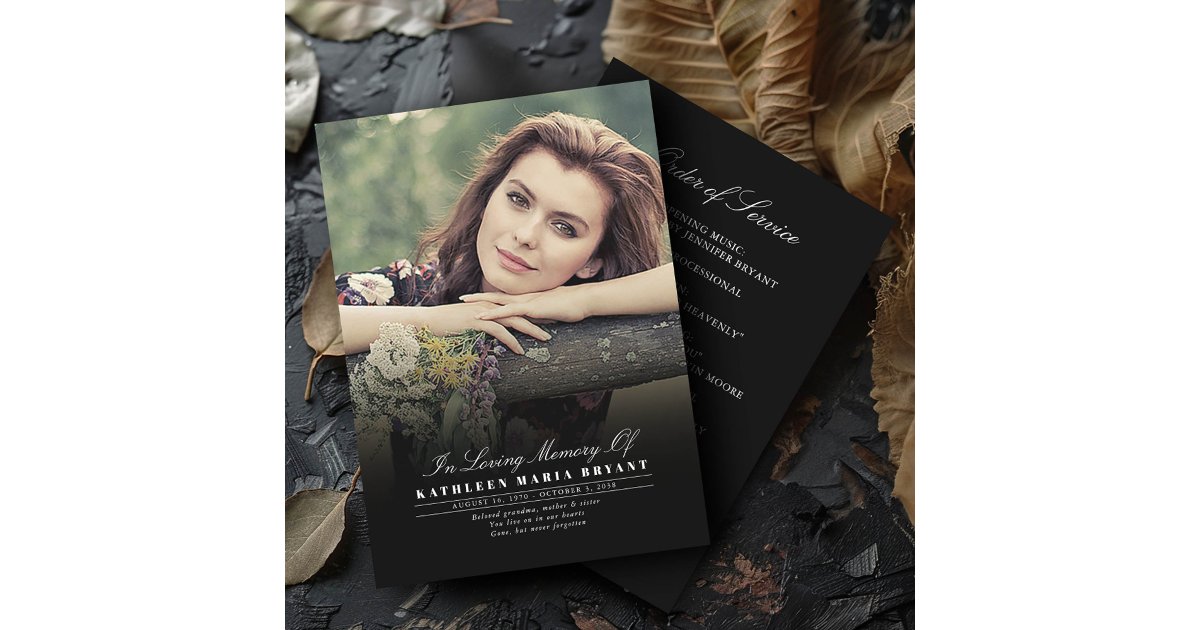 Elegant Funeral Ceremony Programs With Photo | Zazzle