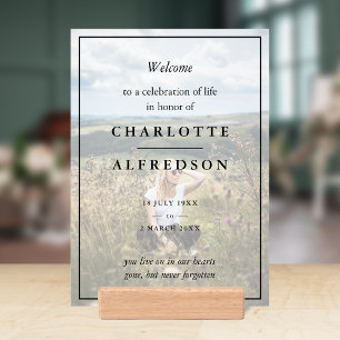 Elegant Funeral   Chic Memorial Service Photo Holder