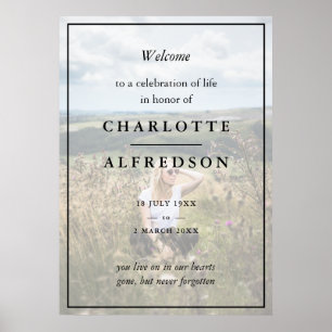 Elegant Funeral   Chic Memorial Service Photo Poster