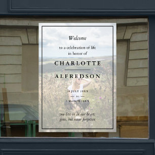 Elegant Funeral Chic Memorial Service Photo Window Cling