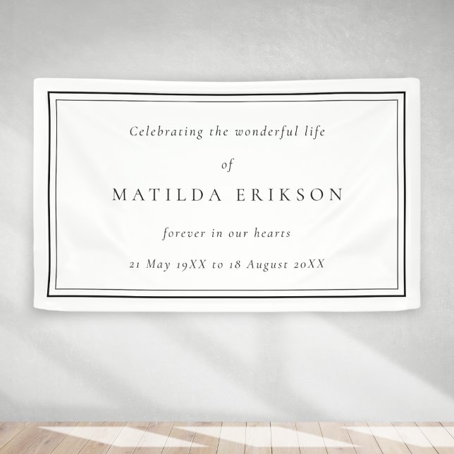 Elegant Funeral | Classic Celebration of Life Banner (Creator Uploaded)