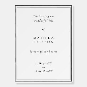 Elegant Funeral   Classic Celebration of Life Foam Board