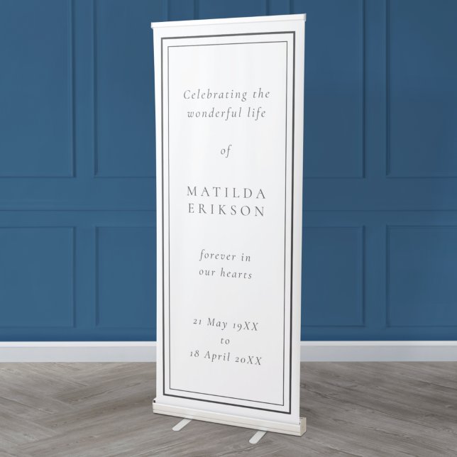 Elegant Funeral | Classic Celebration of Life Retractable Banner (Creator Uploaded)