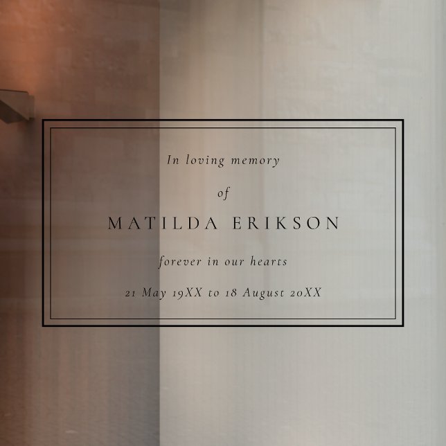 Elegant Funeral | Classic Celebration of Life Window Cling (Creator Uploaded)