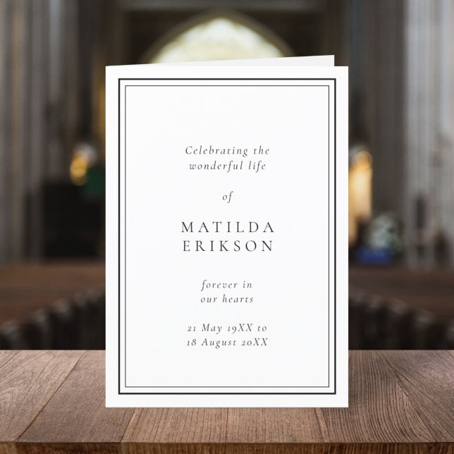 Elegant Funeral | Classic Order of Service Folded Program (Creator Uploaded)