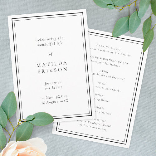 Elegant Funeral | Classic Order of Service