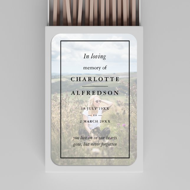 Elegant Funeral Favor | Memorial Keepsake Photo Matchboxes (Creator Uploaded)