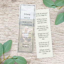 Elegant Funeral Favor Memorial Mini Bookmark Card