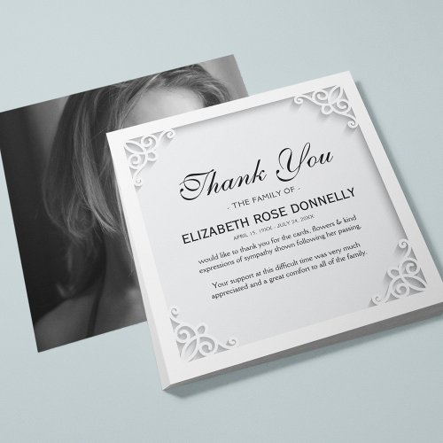 Elegant Funeral Gratitude Thank You Card