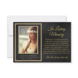 Elegant Funeral In Loving Memory Black Gold Thank You Card Elegant Funeral In Loving Memory Black Gold Thank You Card