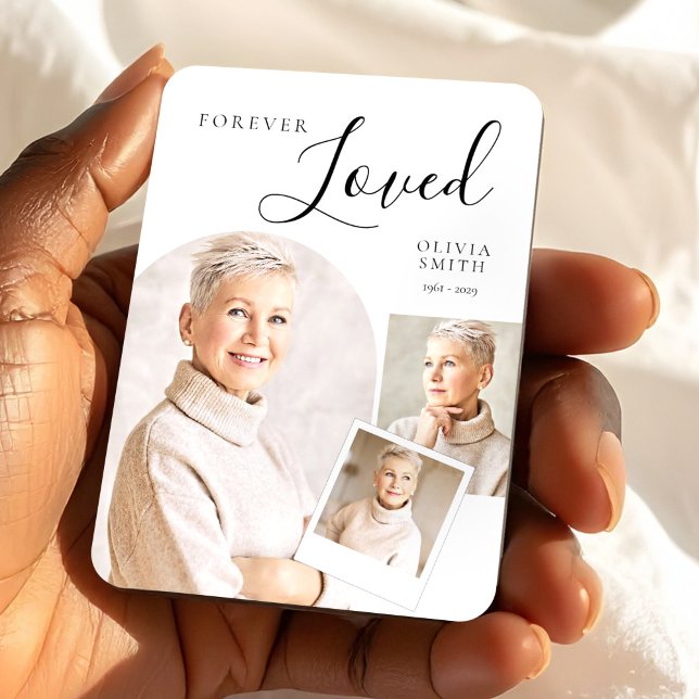 Elegant Funeral Keepsake with Custom Photo Collage Magnet (Elegant Funeral Keepsake with Custom Photo Collage Magnet, Loss of Mother, Sympathy Gift)