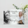 Elegant Funeral Memorial Before & After Photo Thank You Card