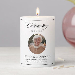 Elegant Funeral Memorial Celebration of Life  Pillar Candle