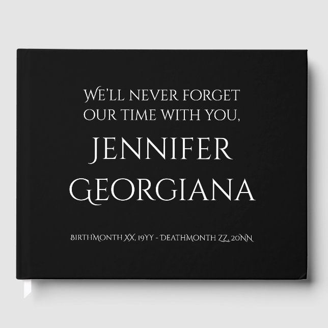 Elegant Funeral/Memorial Guest Book (Front)