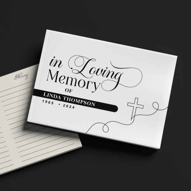 Elegant Funeral Memorial In Loving Memory Guest Book (Creator Uploaded)