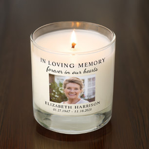 Elegant Funeral Memorial Photo Scented Candle