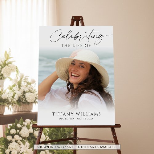 Elegant Funeral Memorial Photo Welcome Sign