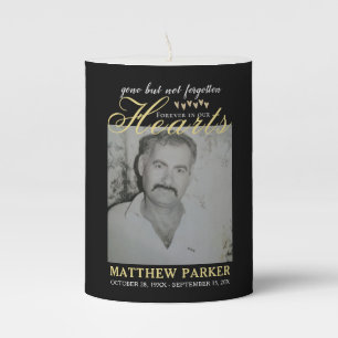 Elegant funeral memorial pillar candle