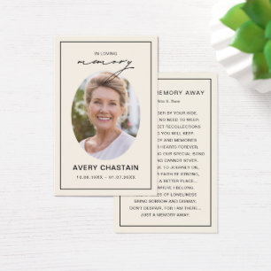 Elegant Funeral Memorial Prayer Photo Cards
